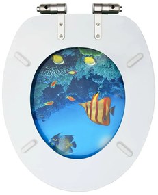 vidaXL Καλύμματα Λεκάνης με Soft Close 2 τεμ. Σχέδιο Βαθιά Θάλασσα MDF