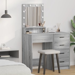 vidaXL Καθρέφτης Γραφείου με Φωτισμό LED σε Γκρι Σονομά - 50x41x135 εκ.