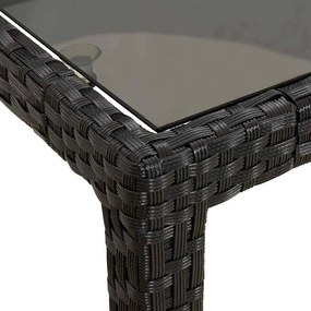 vidaXL Τραπέζι Κήπου για Φαγητό Μαύρο 190 x 90 x 75 cm Πολυ ράταν