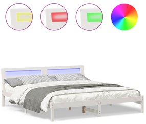 vidaXL Σκελετός Κρεβατιού Λευκό 180 x 200 cm Συμπαγές ξύλο πεύκου