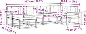 vidaXL Σειρά Καναπέ Εξωτερικού 5 pcs Λευκό και Μπεζ Πολυεστέρας