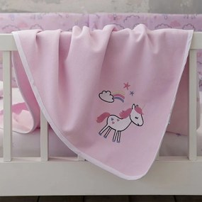 Κουβέρτα Βρεφική 4 Εποχών Magic Kingdom Pink Nima Cradle 110x140cm Βαμβάκι-Πολυέστερ