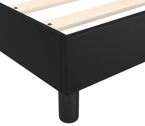 vidaXL Κρεβάτι Boxspring με Στρώμα Μαύρο 90x200εκ. από Συνθετικό Δέρμα