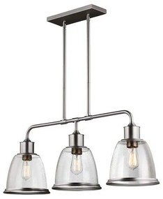 Κρεμαστό Φωτιστικό Οροφής 3xE27 Hobson Elstead Lighting FE-HOBSON-3P-SN Ορείχαλκος