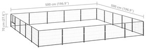 vidaXL Σπιτάκι Σκύλου Μαύρο 25 μ² Ατσάλινο