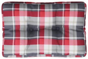Μαξιλάρι Παλέτας Κόκκινο Καρό 50 x 40 x 12 εκ. Υφασμάτινο - Κόκκινο