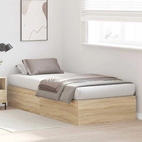 vidaXL Κρεβάτι με αποθηκευτικό χώρο Δρύς Sonoma 90 x 190 cm
