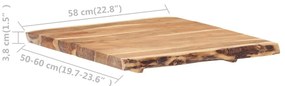 vidaXL Επιφάνεια Τραπεζιού 58 x (50-60) x 3,8 εκ. Μασίφ Ξύλο Ακακίας