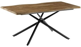 Τραπέζι Jonal 278-000010 180x90x76cm Walnut-Black Mdf, Metal