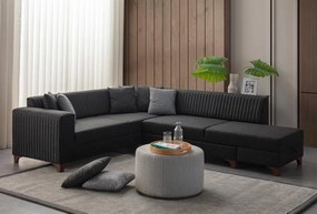 Corner Sofa-Bed West Right - Anthracite Anthracite