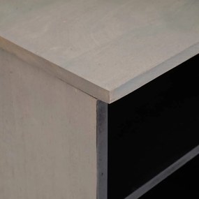 vidaXL Ντουλάπι TV Γκρι και Χρυσό 100 x 33.5 x 46 εκ Μασίφ ξύλο μάνγκο