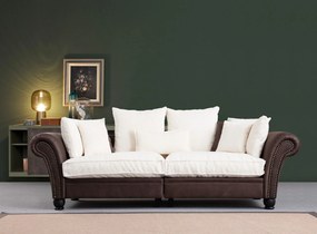 3-Seat Sofa Lawrence Lounge - Brown, White Brown
White