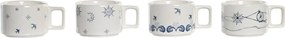 Σετ Κούπες Καφέ DKD Home Decor Μπλε Λευκό Μέταλλο Dolomite 260 ml