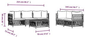 Σαλόνι Κήπου Σετ 6 τεμ. Ανθρακί από Ατσάλι με Μαξιλάρια - Ανθρακί