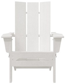 vidaXL Folding Adirondack Chair Λευκό 74.5x80.5x90 εκ. HDPE