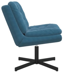 vidaXL Γυριστή Χαλαρωτική Καρέκλα Μπλε 63 x 75 x 76 εκ Βελούδο