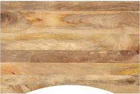 vidaXL Επιφάνεια Γραφείου Καμπύλη 100x60x2,5εκ Μασίφ Ακατ. Μάνγκο