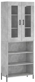 vidaXL Ντουλάπι Γκρι Σκυροδέματος 69,5x34x180 εκ. Επεξεργασμένο Ξύλο