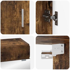 vidaXL Σετ Επίπλων Μπάνιου TULUM 3 pcs Καπνιστό Δρύς 60 x 34 x 63 εκ