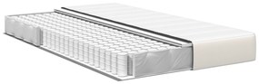vidaXL Μάλλινο Κρεβάτι με Ελατήρια Κρεμ Μεσαίο 120x200x20 εκ Υφασμάτινο