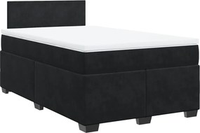 vidaXL Κρεβάτι Boxspring με Στρώμα Μαύρο 120x190 εκ. Βελούδινο