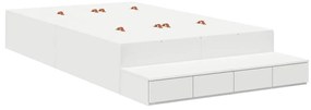 vidaXL Κρεβάτι με αποθηκευτικό χώρο Λευκό 236.5 x 120 x 31.5 εκατοστά