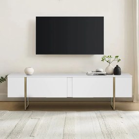 Έπιπλο τηλεόρασης Luxe λευκό-χρυσό 180x30x50εκ