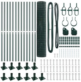 vidaXL Τεντώτο με στήριγμα Πράσινο 1,2 x 25 m Χάλυβας και PVC