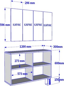 Stewehome πολυλειτουργική κονσόλα ντουλάπι για καφέ και βάση τηλεόρασης 120x32x75 cm