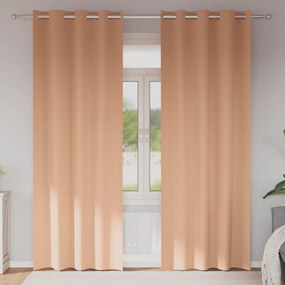 vidaXL Κουρτίνες 2 pcs Ανοιχτό καφέ 225 x 140 εκ. Πολυεστέρας