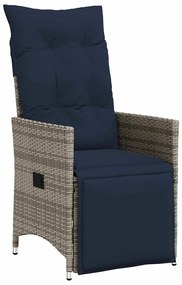 vidaXL Σέτ φαγητού για κήπο 3 pcs Γκρι συνθετικό ρατάν