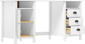 vidaXL Γραφείο Hill Λευκό 150x50x74 εκ. από Μασίφ Ξύλο Πεύκου