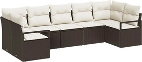 vidaXL Σετ Καναπέ με μαξιλάρι 7 pcs Καφέ συνθετικό ρατάν