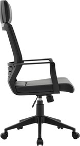 BF2500 Πολυθρόνα Γραφείου Διευθυντή Mesh Μαύρο - Pu Μαύρο   1τμχ