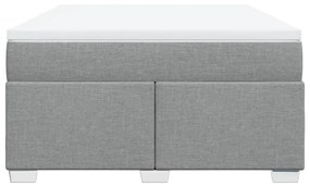 vidaXL Κρεβάτι Boxspring με Στρώμα Ανοιχτό Γκρι 140x190 εκ. Υφασμάτινο