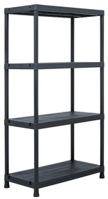 vidaXL Ραφιέρα Μαύρη 100 κ. 60 x 30 x 138 εκ. Πλαστική