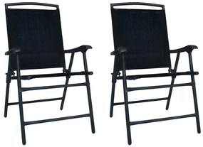 47923 vidaXL Καρέκλες Κήπου Πτυσσόμενες 2 τεμ. Μαύρες από Textilene Μαύρο, 1 Τεμάχιο
