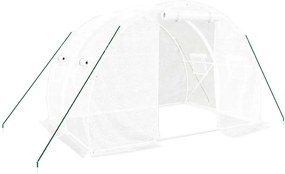 vidaXL Θερμοκήπιο με Ατσάλινο Πλαίσιο Λευκό 6 μ² 3 x 2 x 2 μ.