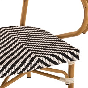 Πολυθρόνα Bamboo Look Μαύρο-Λευκό 57x55x82 Εκ.