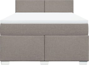 vidaXL Κρεβάτι Boxspring με Στρώμα Taupe 140x200 εκ. Υφασμάτινο