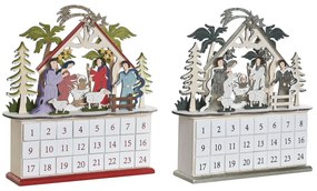 Εορταστικό Ημερολόγιο DKD Home Decor Ξύλο 34 x 8,5 x 36,5 cm (x2)