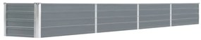 vidaXL Ζαρντινιέρα Υπερυψωμένη Γκρι 320x40x45 εκ. Γαλβανισμ. Χάλυβας
