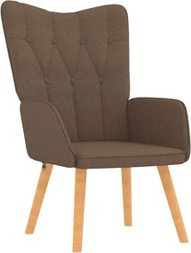 vidaXL Πολυθρόνα Relax Καφέ Υφασμάτινη με Σκαμπό