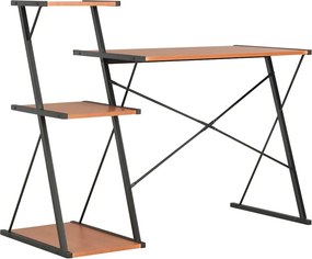 vidaXL Γραφείο με Ράφια Μαύρο / Καφέ 116 x 50 x 93 εκ.