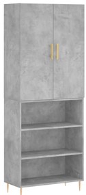 vidaXL Ντουλάπι Γκρι Σκυροδέματος 69,5x34x180 εκ. Επεξεργασμένο Ξύλο
