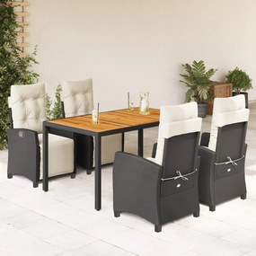 vidaXL Patio Dining Set 4 τμχ. 4-θέσια Black and Cream