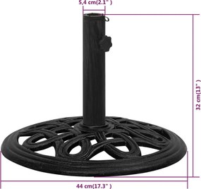 vidaXL Βάση Ομπρέλας Μαύρη 44 x 44 x 32 εκ. από Χυτοσίδηρο