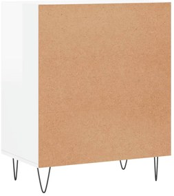 vidaXL Ραφιέρα Γυαλιστερή Λευκή 57 x 35 x 70 εκ. από Επεξεργ. Ξύλο