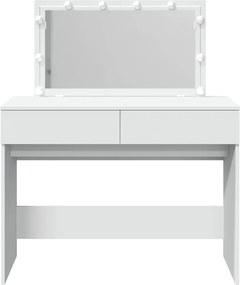 vidaXL Μπουντουάρ με LED Λευκό 100x40x120 εκ.