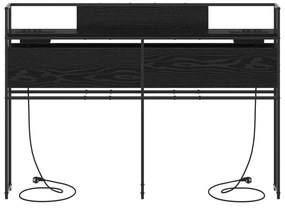 vidaXL Κεφαλάρι Αποθήκης Μαύρη δρυς 135 cm Επεξεργασμένο ξύλο